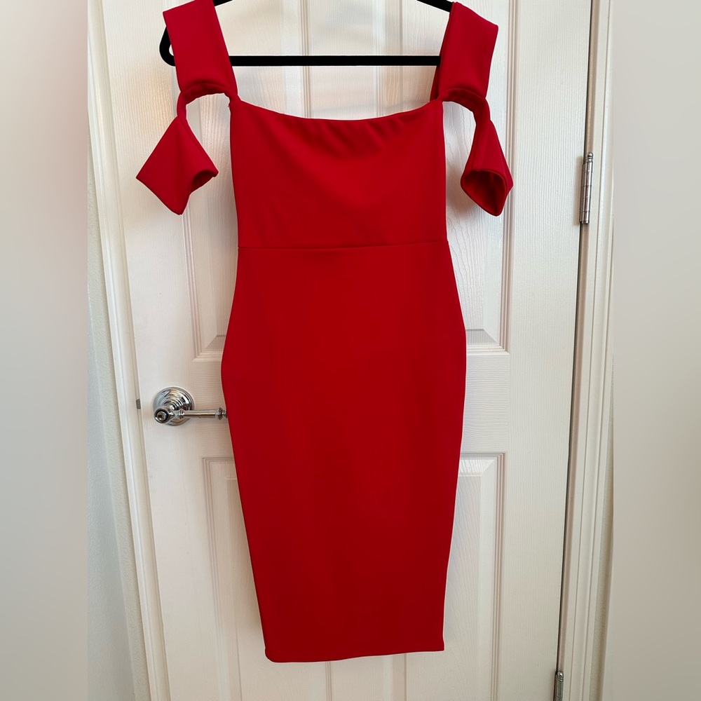 Red pencil dress